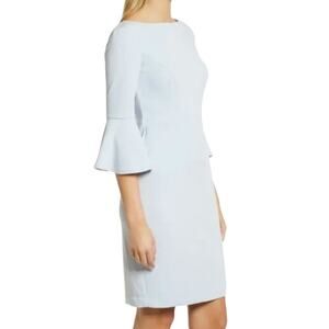 Harper Rose Women's Bell Sleeve Bateau Neck Sheath Dress White Size 4
